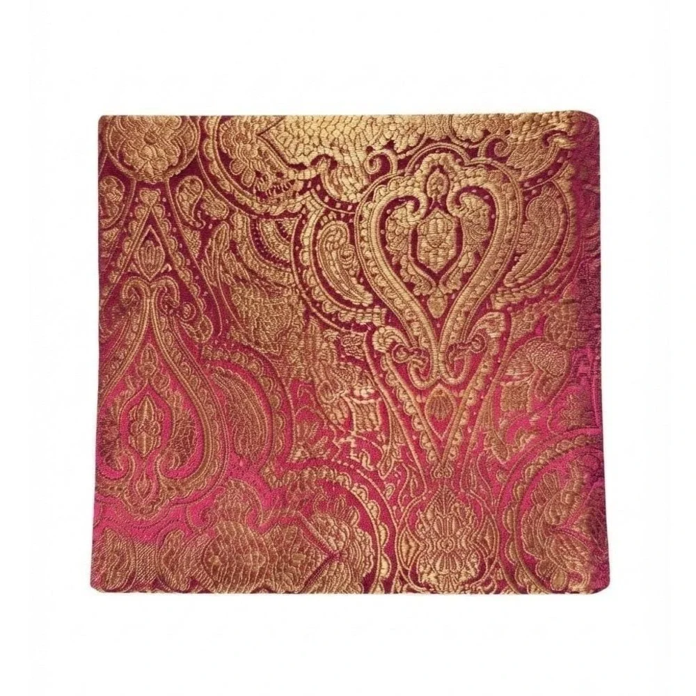 Burgundy Gold‎ Paisley Picture Album Brocade Hardcover Fabric Damask Retro 1990s